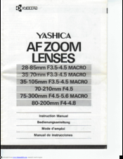 Kyocera yashica Instruction Manual