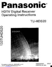 Panasonic TU-HDS20 Operating Instructions Manual