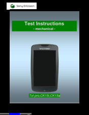 Sony Ericsson CK15a Test Instructions