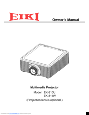 Eiki EK-811W Owner's Manual