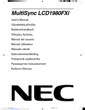 NEC MultiSync LCD1980FXi User Manual