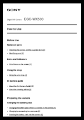 Sony Cyber-Shot DSC-WX500 Manuals | ManualsLib