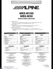 Alpine MRX-M50 Owner's Manual