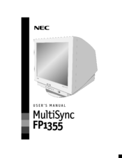 NEC MultiSync FP1355  FP1355 FP1355 User Manual