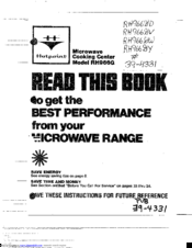 Hotpoint RH966G Instruction Book