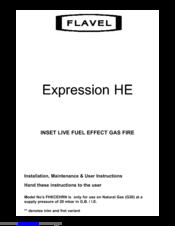 Flavel Expression HE Installation, Maintenance & User Instructions
