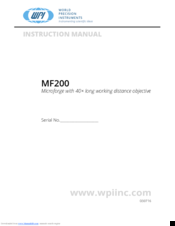 WPI MF200-2 Instruction Manual