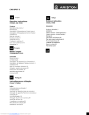 Ariston CX61SP6 T S Operating Instructions Manual