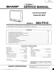 Sharp 36u-f510 Service Manual