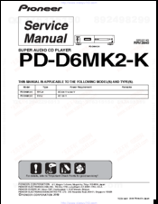 Pioneer Elite PD-D6MK2-K
Elite D6 Service Manual
