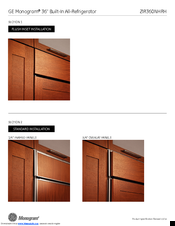 GE ZIR360NHRH Dimension Manual