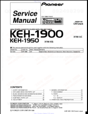 Pioneer KEH-1900 Service Manual