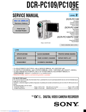 Sony Handycam DCR-PC109E Service Manual