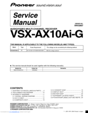 Pioneer VSX-AX10Ai-G Service Manual