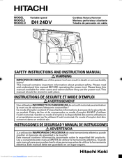 Hitachi DH 24DV Safety Instructions And Instruction Manual