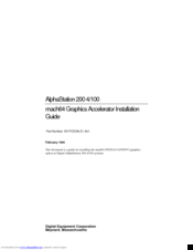 Digital Equipment mach64 Installation Manual