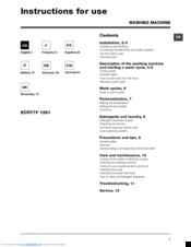 Hotpoint ECOT7F 1291 Instructions For Use Manual
