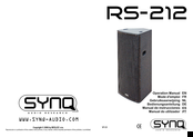 SYNQ AUDIO RESEARCH RS-212 Operation Instructions Manual