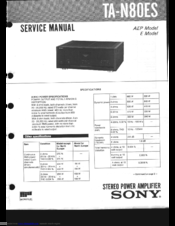 Sony TA-N80ES Service Manual