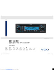 VDO CD716U-BU Owner's Manual