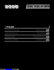 SEVERIN 910.040 Instructions For Use Manual