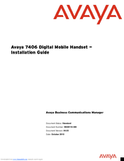 Avaya 7406 Installation Manual
