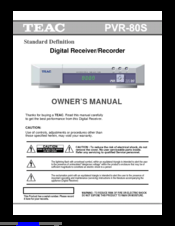 Teac PVR-80S Owner's Manual
