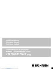 buhnen HB 710 Spray Operating Manual