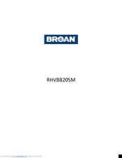 Broan PM390 SERIES Instructions Manual