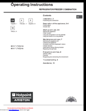 Hotpoint Ariston 4D X T (TVZ)/HA Operating Instructions Manual