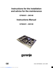 Gorenje G760AX1-246148 Instruction Manual