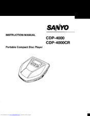 Sanyo CDP-4000 Instruction Manual