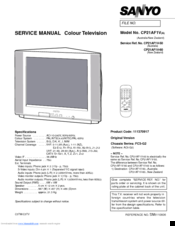 Sanyo 111370917 Service Manual