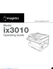 imagistics ix3010 Operating Manual