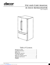 Dacor RF36NDFSS Use And Care Manual