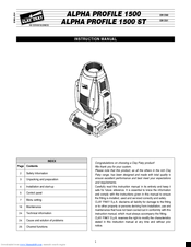 Clay Paky ALPHA PROFILE 1500 Instruction Manual