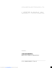Kramer VS-84HDCPxl User Manual