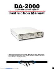 CVS DA-2000 Instruction Manual
