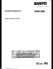 Sanyo VHR-550 Instruction Manual