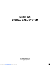 urmet domus 826 DIGITAL CALL SYSTEM Manual