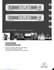 Behringer EUROPOWER EPQ1200 Quick Start Manual
