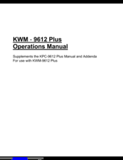 Kantronics KWM-9612 plus Operation Manual