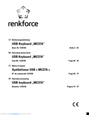 Renkforce MC37A Operating Instructions Manual