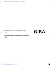 Gira 1239 Series Installation And Operating Instructions Manual