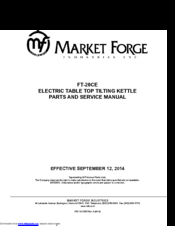 Market Forge Industries FT-20CE Parts And Service Manual