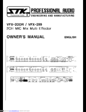STK Professional Audio CFX-2DDR Owner's Manual