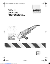 Bosch GPO 12 PROFESSIONAL Operating Instructions Manual