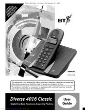 BT DIVERSE 4016 CLASSIC User Manual