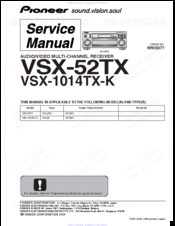 Pioneer Elite VSX-52TX Service Manual