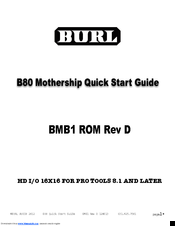 BURL B80 Mothership Quick Start Manual
